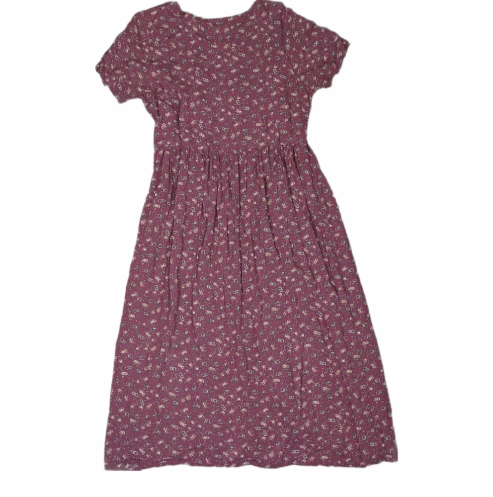 Vintage 90's Erika Studio Maroon Red Floral Dress - Picture 2 of 4